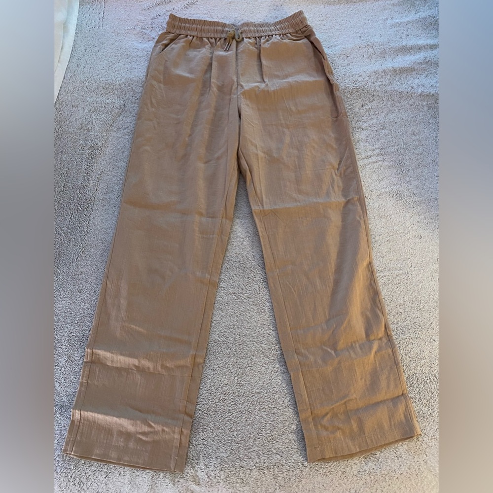 Linen elastic waist pants